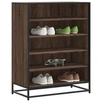 Gossi pantofar, stejar maro, 75x38x97,5 cm, lemn prelucrat/metal