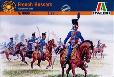 Figurine pentru hobby Italeri Militare: Soldați - Husari francezi, Războaiele Napoleoniene, 34 de figurine