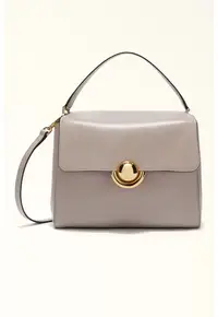 Geanta crossbody din piele cu bareta ajustabila Domus - Liliac prafuit