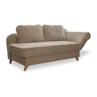 Șezlong taupe cu tapițerie din catifea reiată (cu colț pe partea dreaptă) Chic Charlotte – Miuform