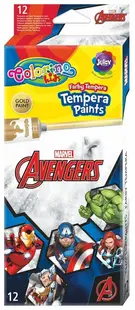 Vopsele tempera Colorino – Marvel Avengers, 12 culori, 12 ml