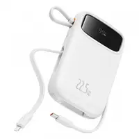 Baterie Externa Baseus Qpow2, 20000mAh, 22.5W, QC + PD, 1 x Lightning - 1 x USB-A - 2 x USB-C, Alba P10055002223-00