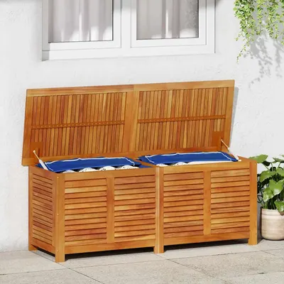 vidaXL Ladă depozitare grădină cu grilaj 150x50x56cm lemn masiv acacia
