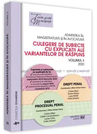 Admiterea în magistratură și în avocatură. Culegere de subiecte cu explicații ale variantelor de răspuns. Drept penal - 2024 - Paperback brosat