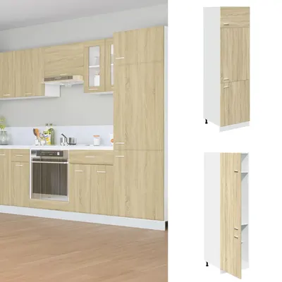 Gossi dulap pentru frigider, stejar sonoma, 60 x 57 x 207 cm, pal