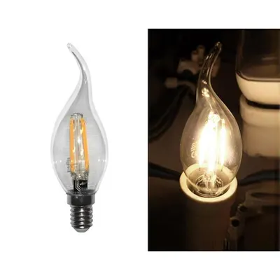 Bec lumanare ornamental transparent cu LED COG 6W (≈72w) lumina calda 720lm L 120mm
