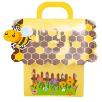 Cutie hârtie cu mâner Casuța albinuțelor - galben (set 50 buc) - 8.2x13x6.2cm - Default Title