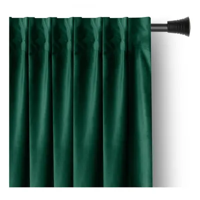 Draperie verde-închis dimout (semi-opacă) din catifea 140x245 cm Pleat – Restilo