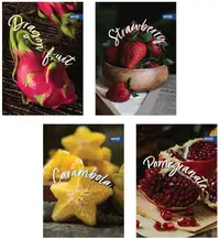 Set de 10 caiete Spree Fruits - A5, 40+2 foi, rânduri largi