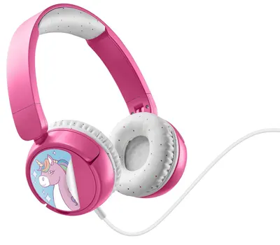 Căști pentru copii Cellularline - Play Patch 3.5 mm, roz/alb