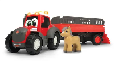 Jucărie pentru bebeluși Simba Toys ABC - Tractor cu remorcă pentru animale și ponei