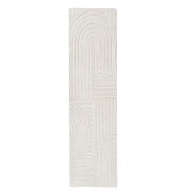 Covor tip traversă fildeș țesut manual din lână 60x230 cm Zen Garden – Flair Rugs