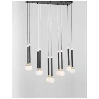 Lampa suspendata CAYO Opal Sticla & Acrylic Brass & Negru Aluminiu LED 50 Wat 230 Volt 2400Lm 3000K IP20