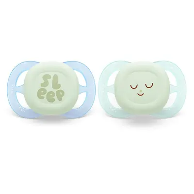 Set 2 suzete silicon Avent Ultra Start Night 0-2 luni Sleep Night Baieti