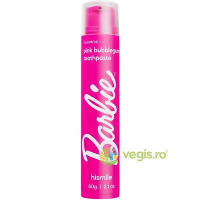 Pasta de Dinti cu Fluor si Aroma de Guma de Mestecat Barbie Pink Bubble Gum 60g