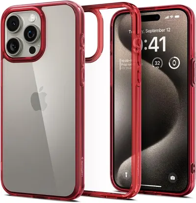 Husă Spigen - Ultra Hybrid, iPhone 15 Pro, Deep Red