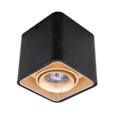 Spot Patrat Aparent Auriu/negru Dl-044