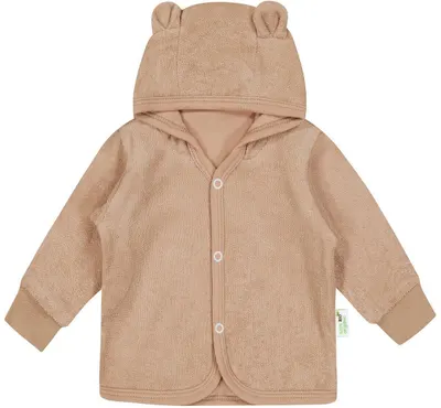 Pulover cu urechi pentru copii Bio Baby - 80 cm, 9-12 luni, maro frotte