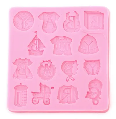 Mold de silicon (formă) Em Art - Baby boy Baby girl, 103 x 109 x 7 mm