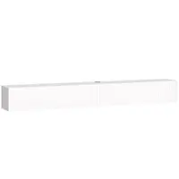 HOMCOM Comodă TV suspendată 180 cm, pentru televizor până la 183 cm, 2 uși rabatabile, 180x25x22 cm, alb | Aosom Romania