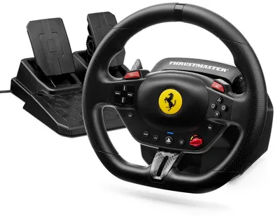 Volan cu pedale Thrustmaster - T98 Ferrari 296 GTB, negru, PS5/PS4/PC
