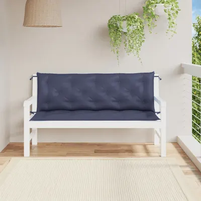 vidaXL Perne bancă de grădină 2buc. bleumarin 150x50x7cm textil oxford