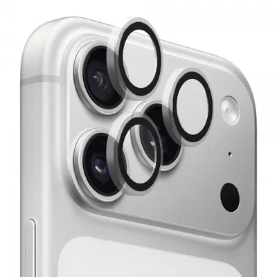 Folie de protectie Camera Spate Blueo Metal Frame pentru Apple iPhone 17 Pro Max / 17 Pro, Sticla Securizata, Transparenta