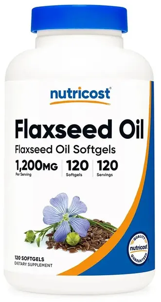 Flaxseed Oil, 1200 mg, 120 gelatină moale capsule , Nutricost