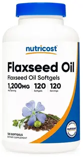 Flaxseed Oil, 1200 mg, 120 gelatină moale capsule , Nutricost