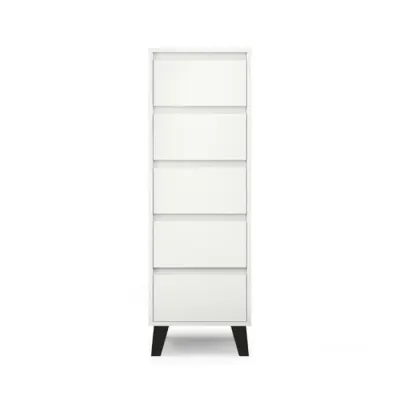 Comoda BORG, 5 sertare, alb, 40x38,8x120,4 cm