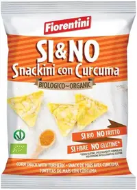 Mini gustări organice din porumb cu turmeric, 20 g, Fiorentini