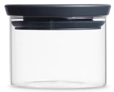 Borcan din sticlă Brabantia - Stackable, 0.3 l, Dark Grey