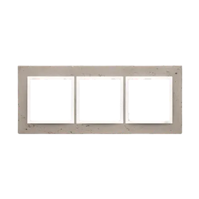 Rama tripla, beton deschis/alb