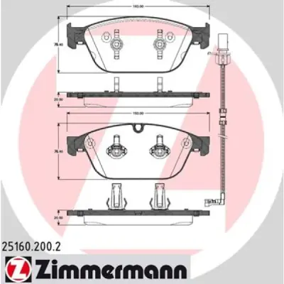 Set placute frana, frana disc ZIMMERMANN 25160.200.2