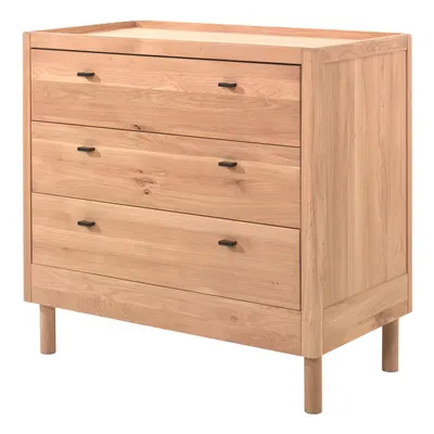 Comodă de copii în culoare naturală din lemn de stejar 100x95x55 cm Forrest – Vipack