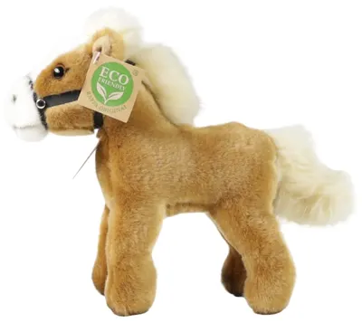 Jucărie de pluș Rappa Eco Friends - Cal maro în picioare, 20 cm