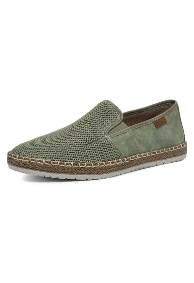 Pantofi pentru barbati - verde - piele naturala/textil - slip-on - talpa solida