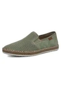 Pantofi pentru barbati - verde - piele naturala/textil - slip-on - talpa solida -