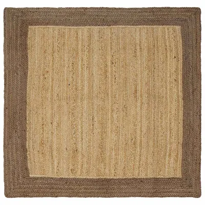 vidaXL Covor de zonă Gri 120 x 120 cm Iută