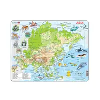 Puzzle 63 piese - Maxi - Harta Asiei cu Animale