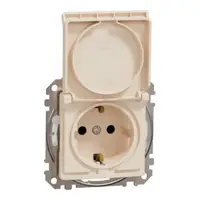 Sedna Design, Priza 2P+E cu obturatoare si capac, bej, IP44