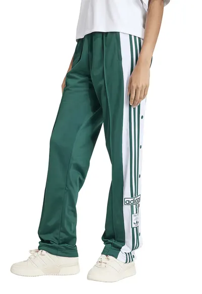 Pantaloni de trening relaxed fit cu capse laterale Adibreak - Alb/Verde