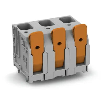 PCB terminal block; lever; 16 mm²; Pin spacing 15 mm; 8-pole; Push-in CAGE CLAMP®; 16,00 mm²; gray