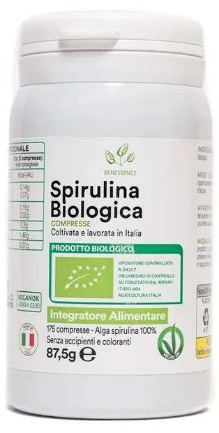 Spirulină bio, 175 comprimate, Benessence