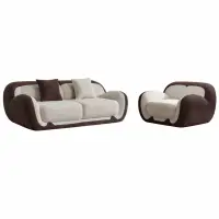 Set Sofa Elegance &ndash; canapea 2 locuri + fotoliu, spumă de &icirc;naltă calitate, compresat, fără asamblare