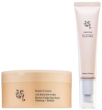 Beauty of Joseon Set Ginseng + Retinal - Ser pentru zona ochilor, 30 ml + Patch-uri pentru ochi, 30 x 2 bucăți
