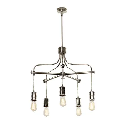 Corp de iluminat suspendat, lustra Douille 5 Light Chandelier – Polished Nickel
