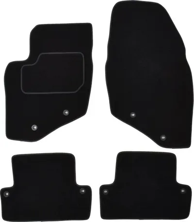 Covor podea MAMMOOTH Velours, 4 buc., fata spate, set, culoare neagra, potrivit VOLVO S60 I 07.00-04.10, Saloon