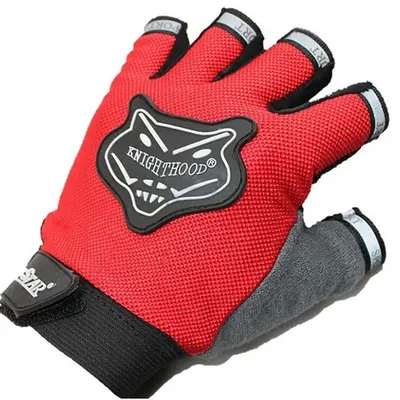 Set 2 bucati manusi sport Knitghthood, half finger, material poliester, neagra