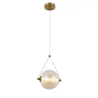 Splendor Led Pendant 6w 3000k, Brass+cognac Glass